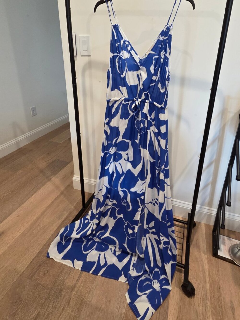 Blue & White Floral Maxi Dress